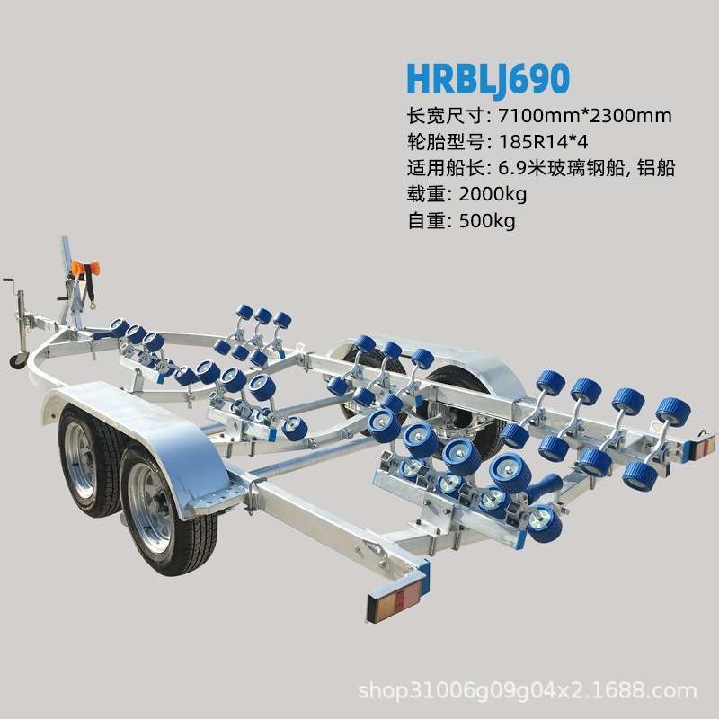 橡皮艇冲锋舟拖车上路摩托艇固定架游艇便携折叠拖车器厂家