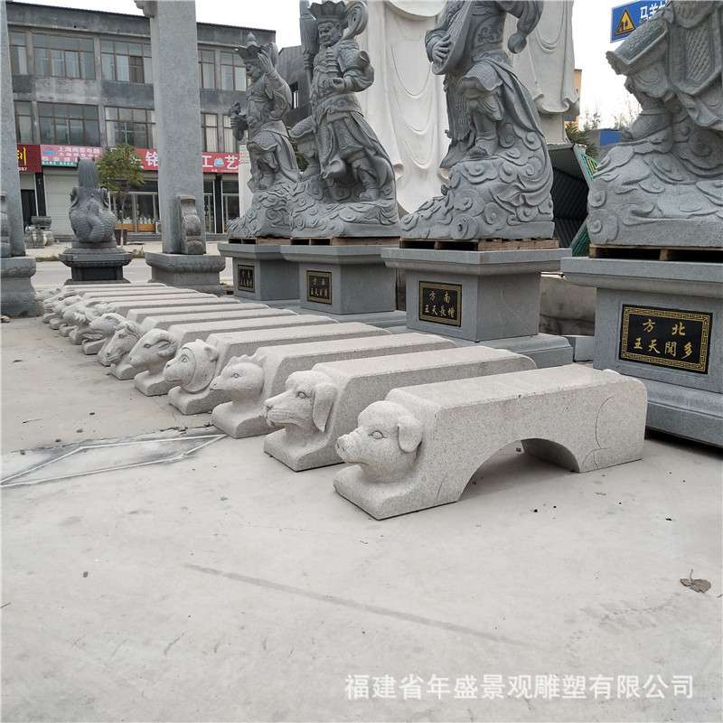 园林景观摆件十二生肖动物座椅 广场小区休闲石头凳子 石雕厂家