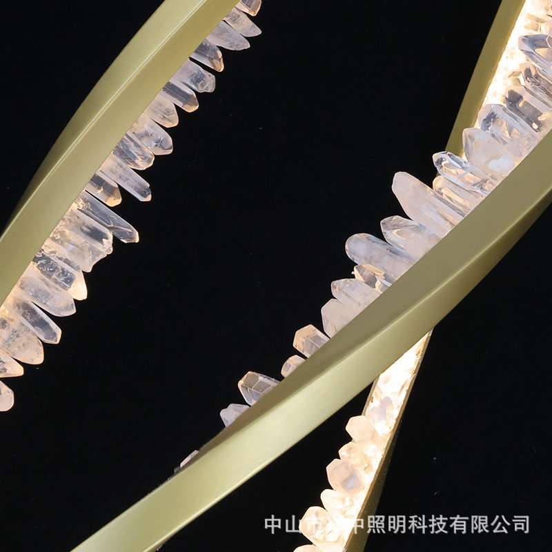 复式楼梯长吊灯创意个性loft公寓挑空跃层吊灯天然水晶简约吊灯