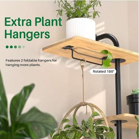 跨境三层窗户植物架便捷式家用可旋转三层植物架简约壁挂植物架