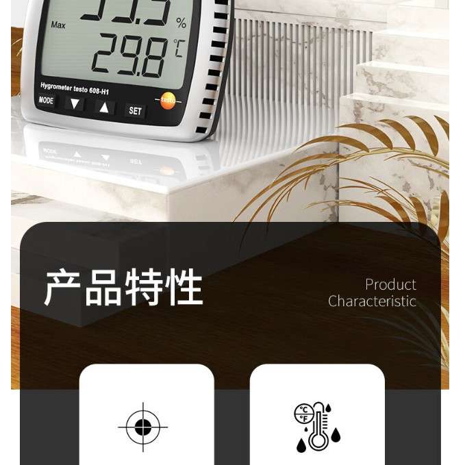 德图温湿度计工业高精度防水台挂两用数显温湿度仪露点表