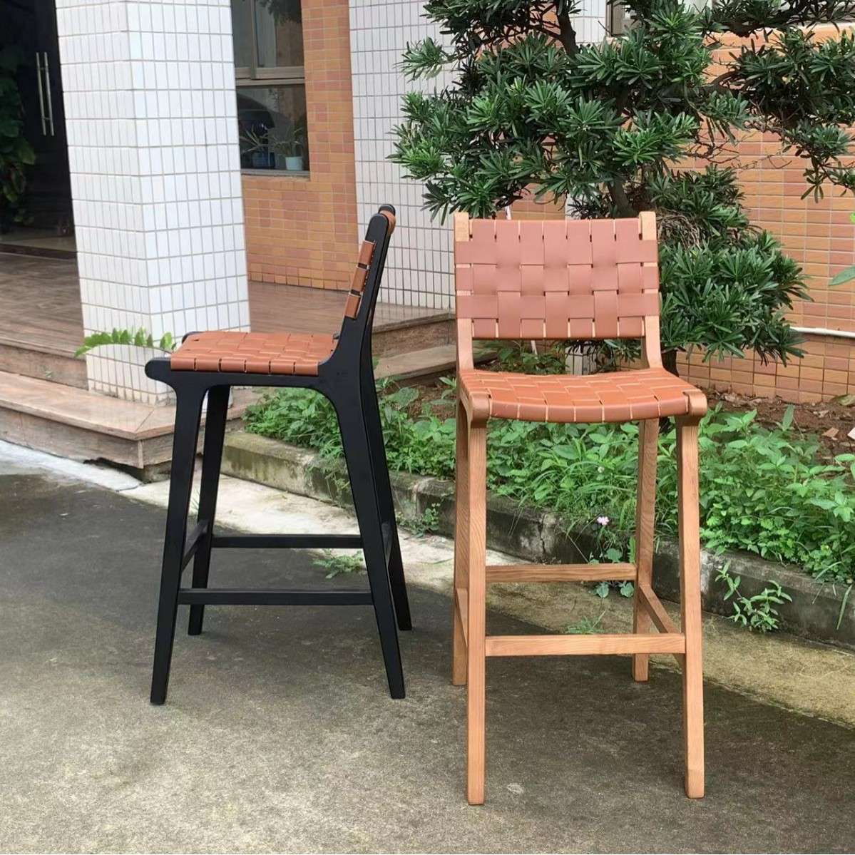 简约北欧现代实木吧椅高脚凳子设计师创意时尚酒吧椅岛台怀旧复古