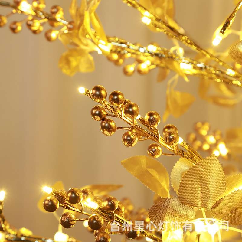 led新年金色果子树灯室内仿真过年喜庆家用节日装饰灯摆件