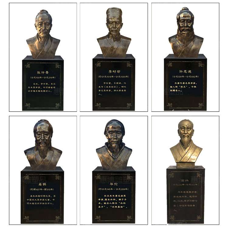 玻璃钢雕塑蔡伦校园名人半身铸铜全身像景观园林铸铜人物雕塑摆件