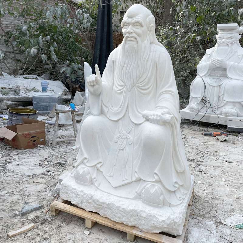 石雕老子雕像校园学校户外园林中外名人孔子雕像历史人物雕塑摆件