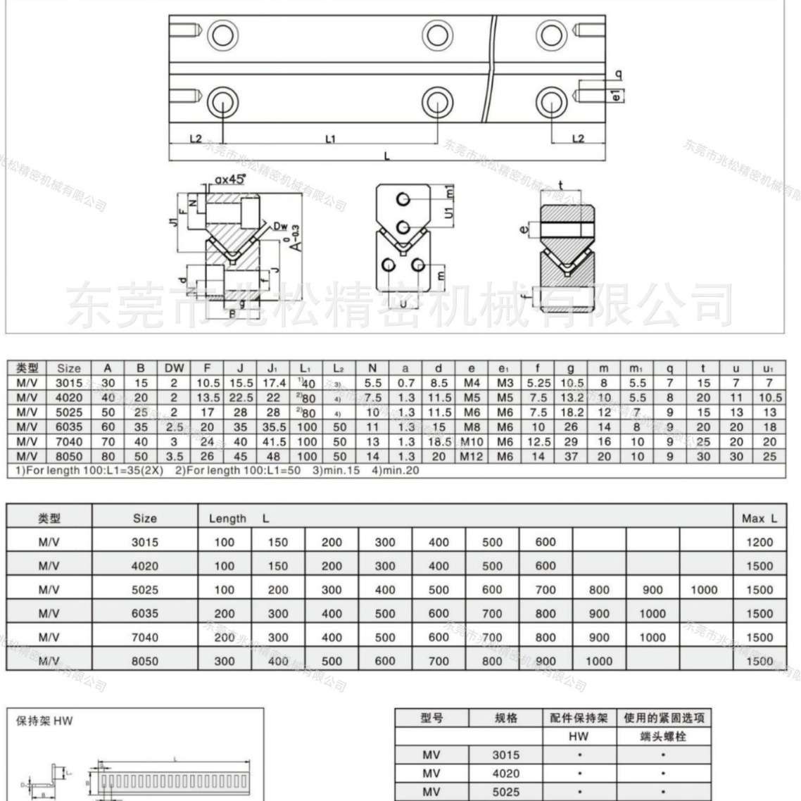 V型MV3015-200直线交叉滚针导轨滑块滑轨微型磨床轴承钢厂家供应