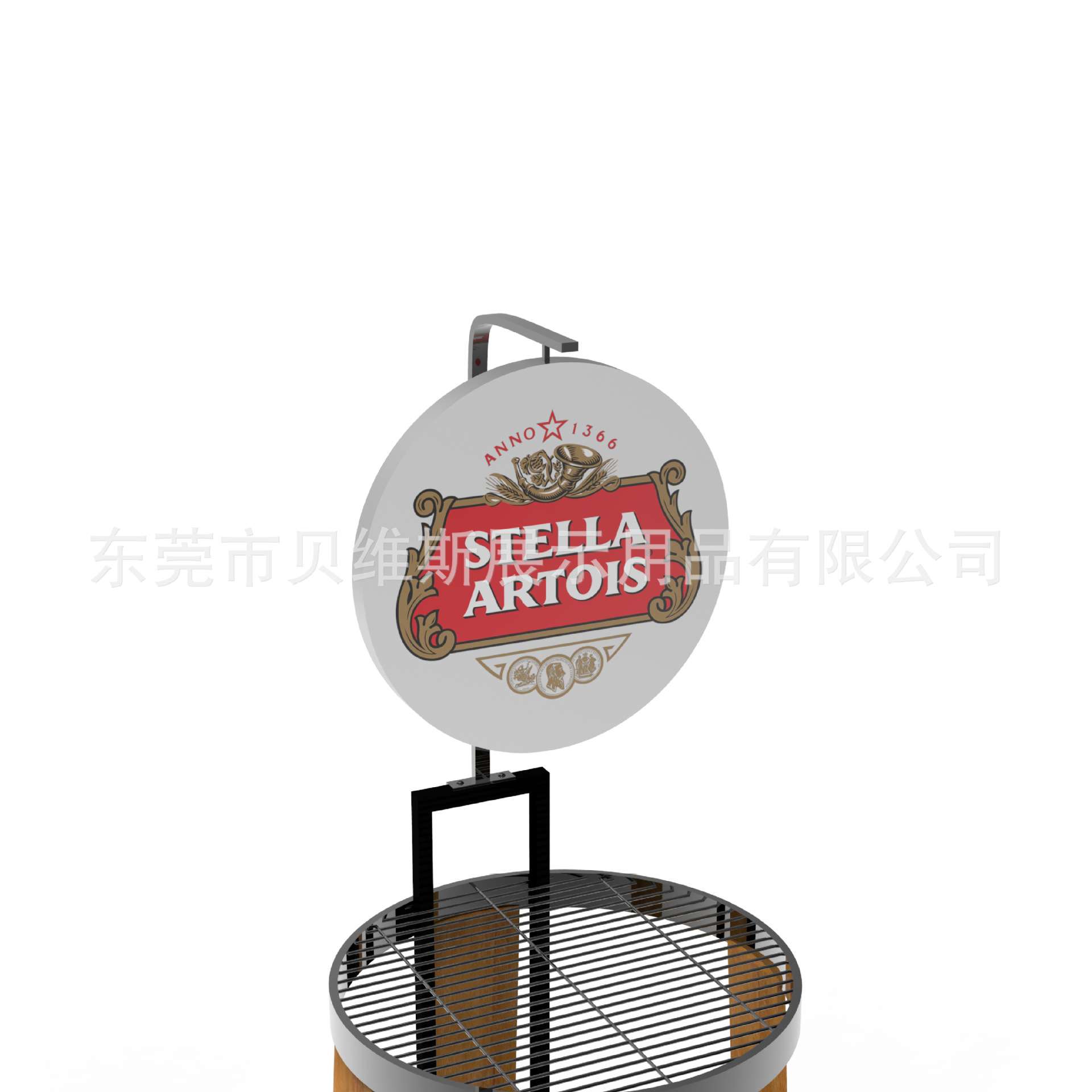 商场超市陈列架金属铁丝层板酒桶酒水展览展示架多层圆形收纳架