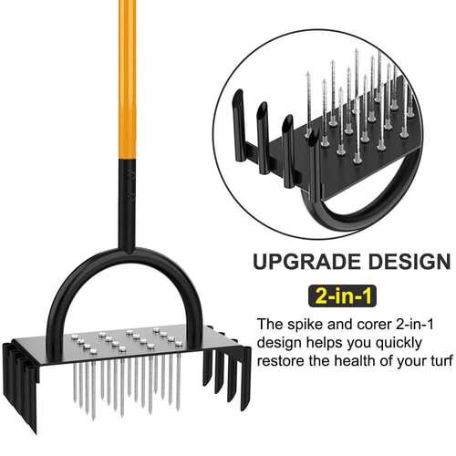 热销草坪松土器翻土器带柱钉子Lawn Aerator Spike Manual Tool