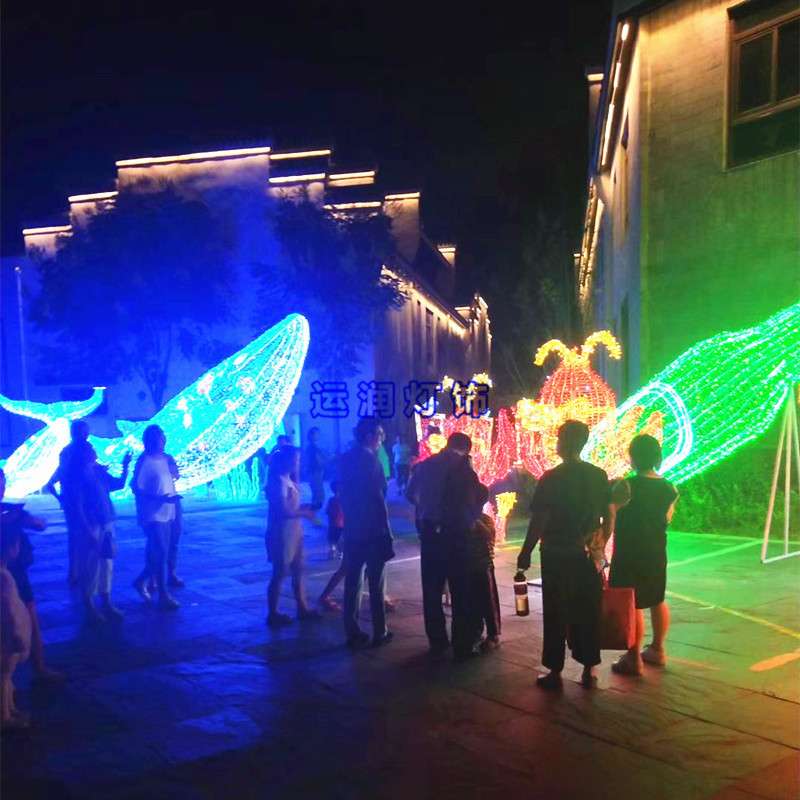 厂家可定LED鲸鱼造型灯商场广场主题装饰3D景观动物小品灯
