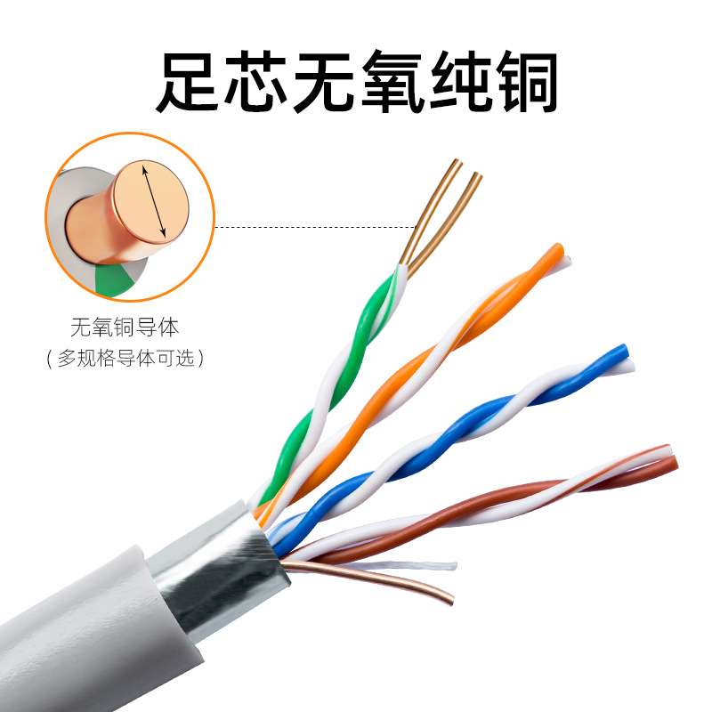厂家 超五类单屏蔽网线 工程布线家装办公室 网络线高速抗干扰