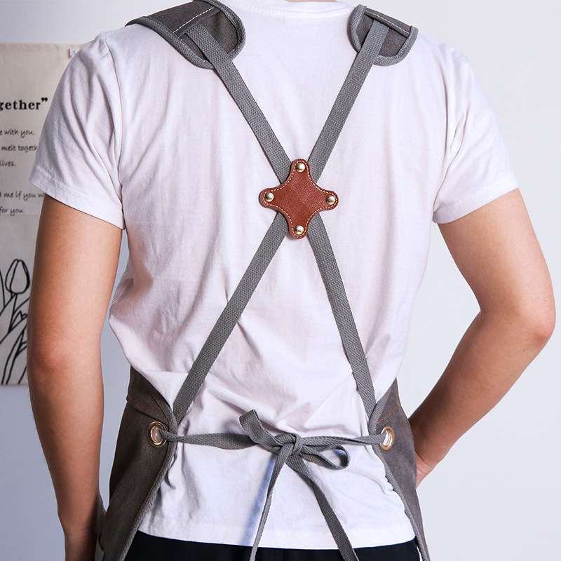 帆布围裙印字logo理发师烘焙咖啡厅园艺木工男女餐厅服务员工作服