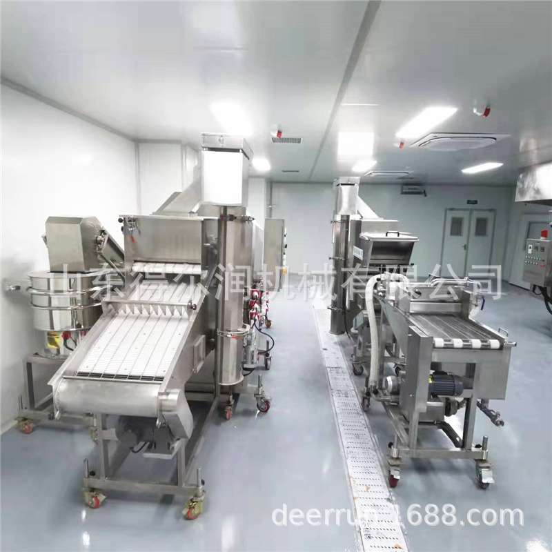 裹粉类小酥肉油炸机 大型调理食品油炸线 导热油加热 自动控温型