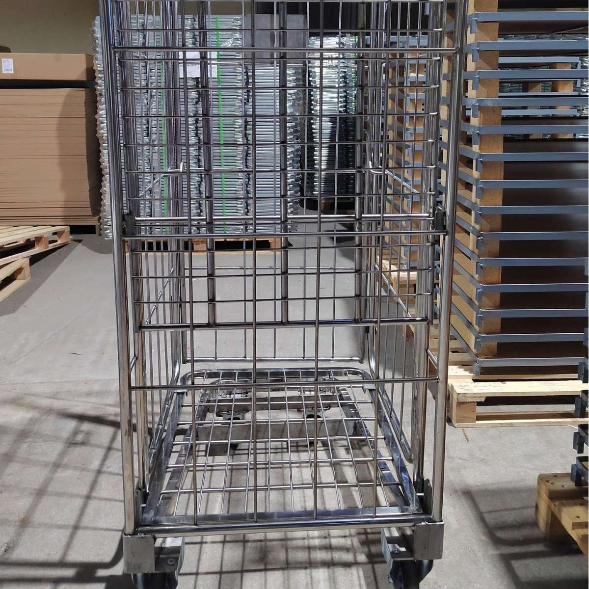 折叠式加厚台车移动式制品手推车物流周转车仓储系统不锈钢笼车