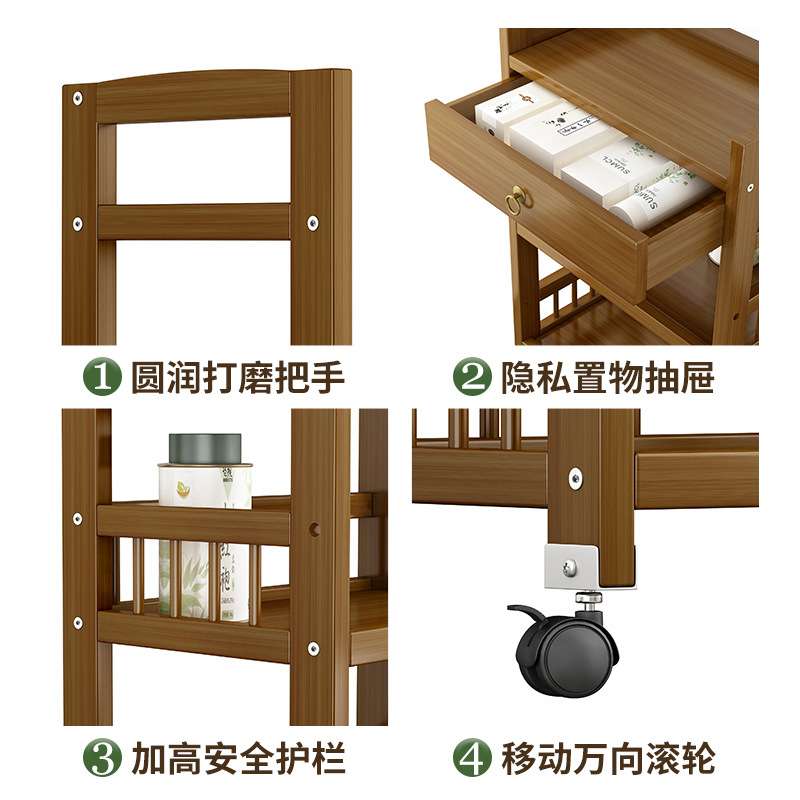 茶柜置物架客厅茶几收纳厨房桌板餐厅搁物架简易多层可移动茶水车