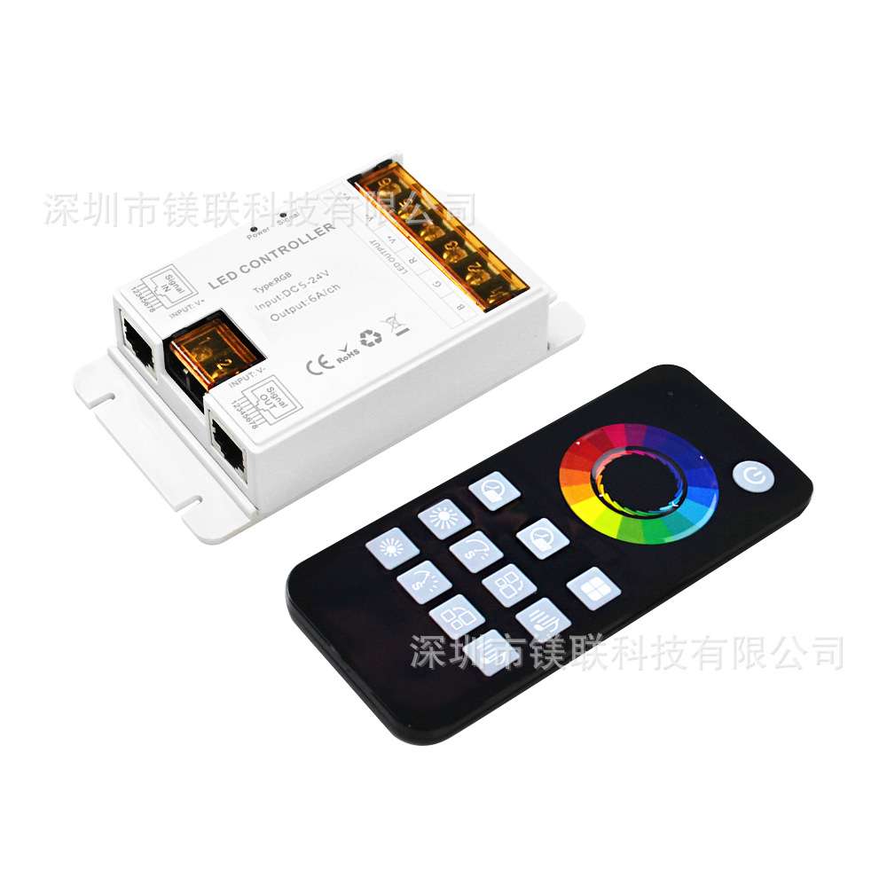 新品 LED七彩音乐控制器 网口同步触摸调光器 RGB灯带无线开关
