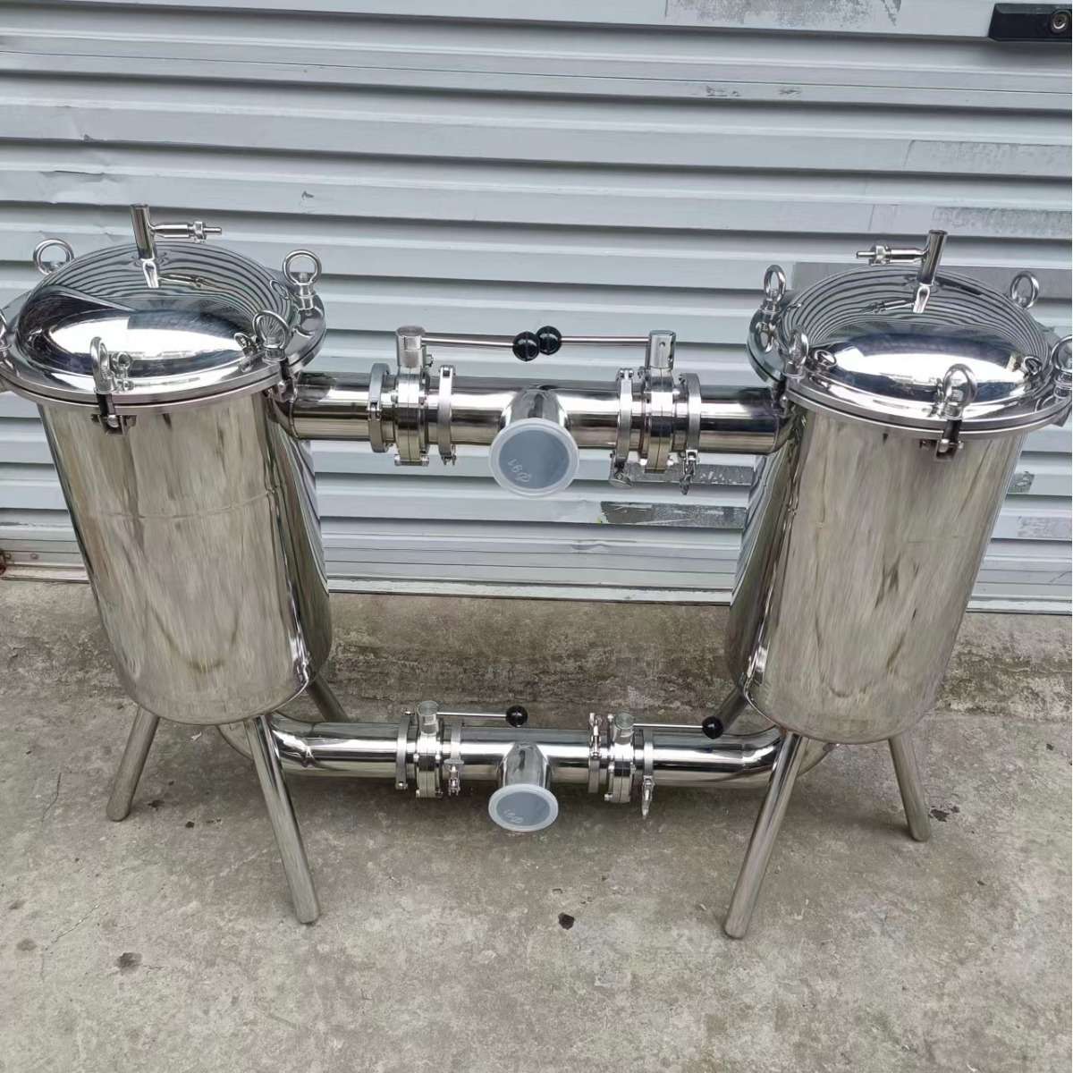 卫生级不锈钢双联过滤器 304快装管道过滤器 食品饮料豆浆蜂蜜过