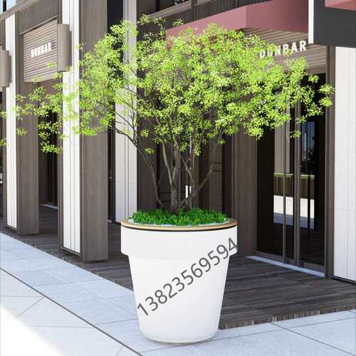 不锈钢花箱商场花盆户外植物售楼部外摆隔断花坛造景镀锌花箱花槽