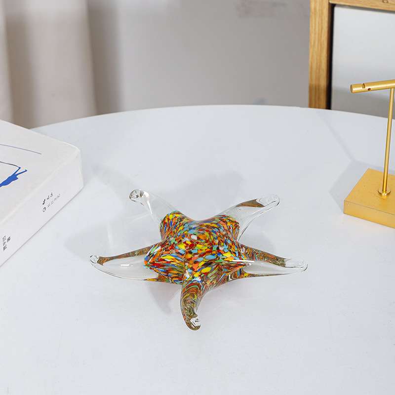 纯手工吹制彩色玻璃海星工艺品海洋摆件样板间客厅餐桌玄关装饰