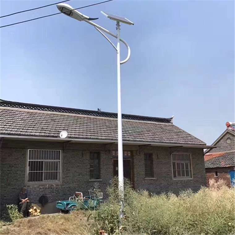 厂家供应太阳能LED路灯 太阳能路灯配件 A字臂6米太阳能灯杆