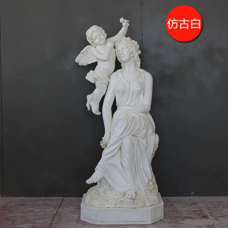 西方女神维纳斯丘比特天使欧式大型雕像母亲和小孩玻璃钢雕塑摆件
