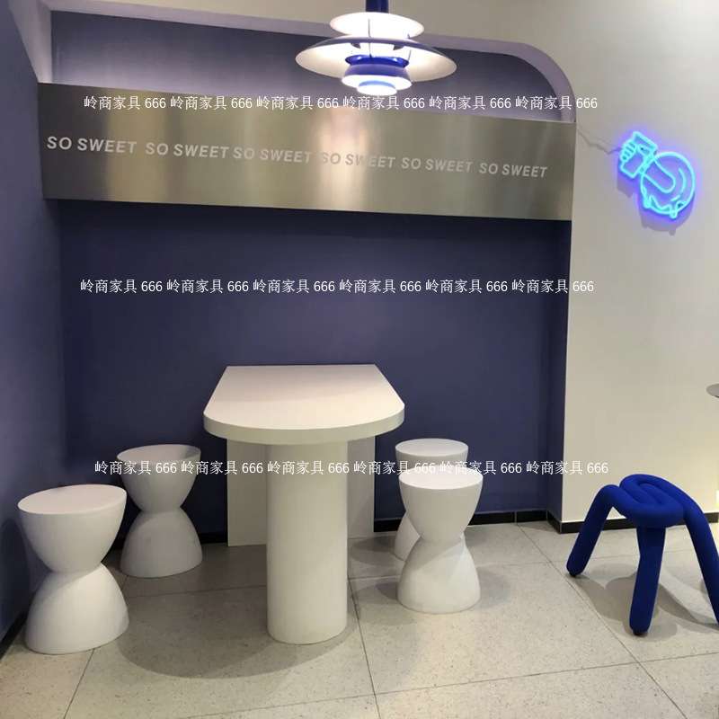 北欧创意设计圆形凳图片奶茶店现代简约休闲小凳子矮凳桌椅组合