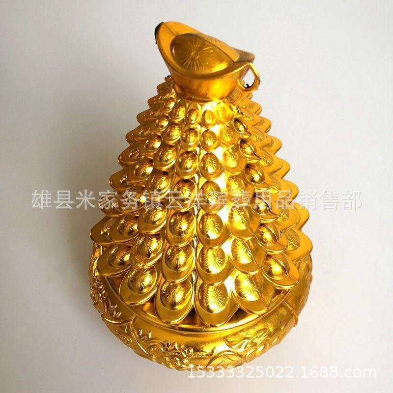 聚宝盆 塑料镀金聚宝盆   祭祀用品 云洋殡葬用品