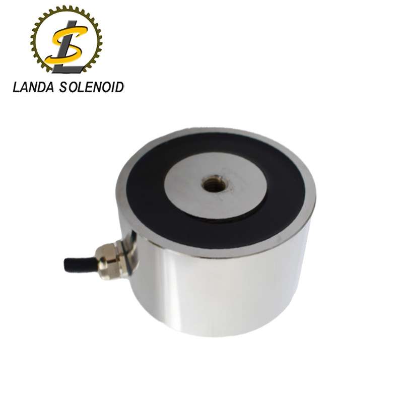 兰达电磁铁H8050吸附固定加工吸盘电磁铁24V直流机械手圆形电磁铁