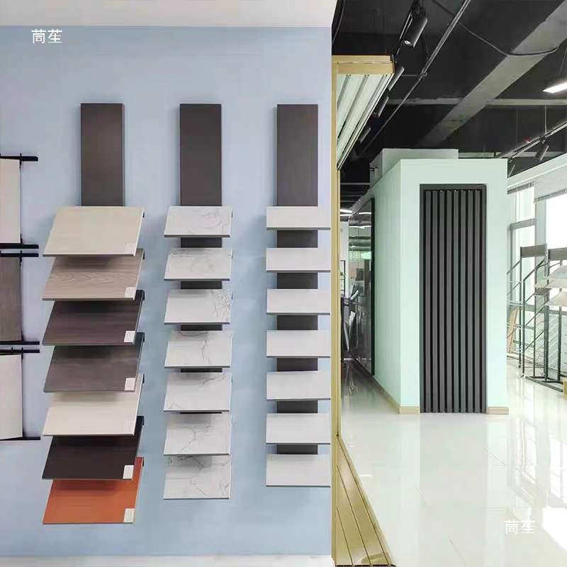岩板小样展示架挂墙木地板瓷砖样品展架大理石材艺术漆样块墙面架