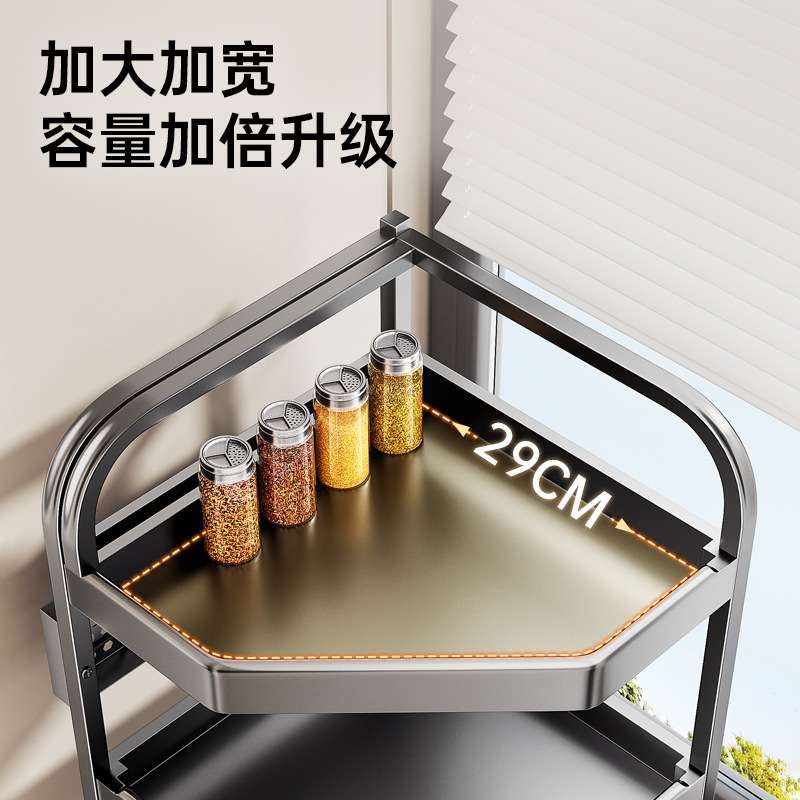 厨房置物架台面角落三角调料挂架墙角金属转角收纳壁挂免打孔架子