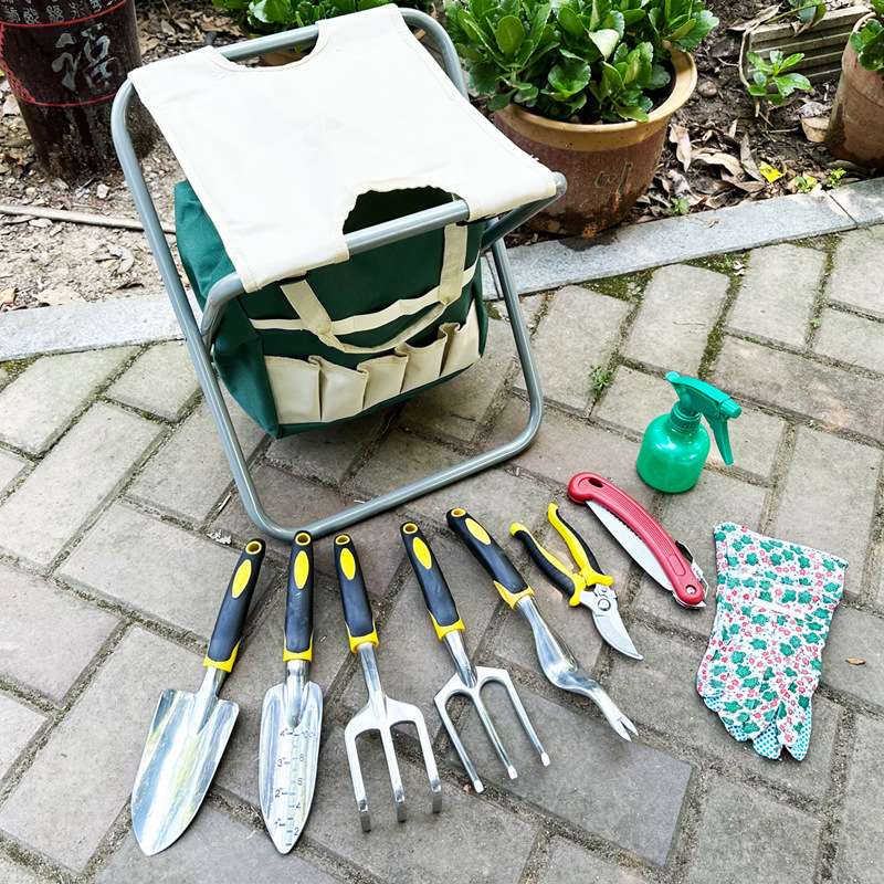 赶海工具园艺养花套装种菜挖野菜休闲凳铁铲小铲锯子贝壳种花工具