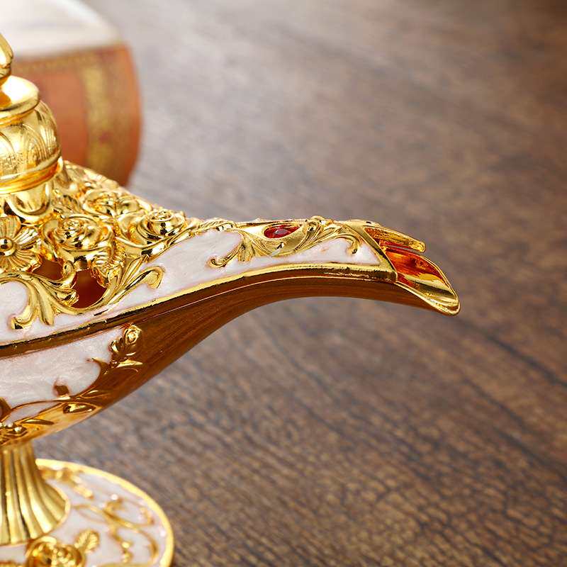 轻奢阿拉丁神灯摆件大号 锌合金神灯工艺品宫廷晚宴装饰品