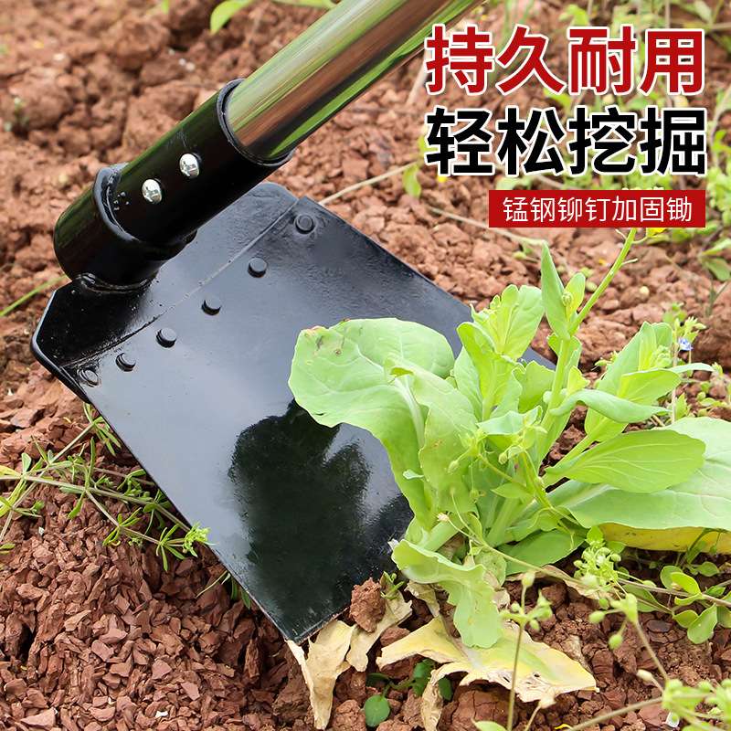 跨境除草锄头伸缩杆锄地锄头加厚喷塑农用锄草神器农具挖土种菜