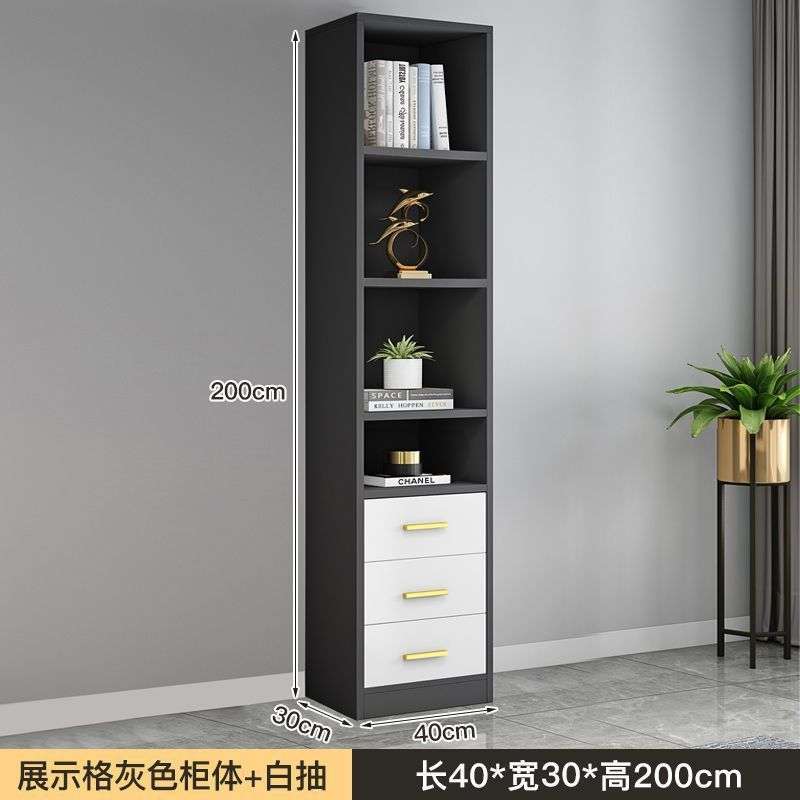 玻璃门书柜家用靠墙落地组合书架收纳柜展示柜玻璃透明办公文件柜