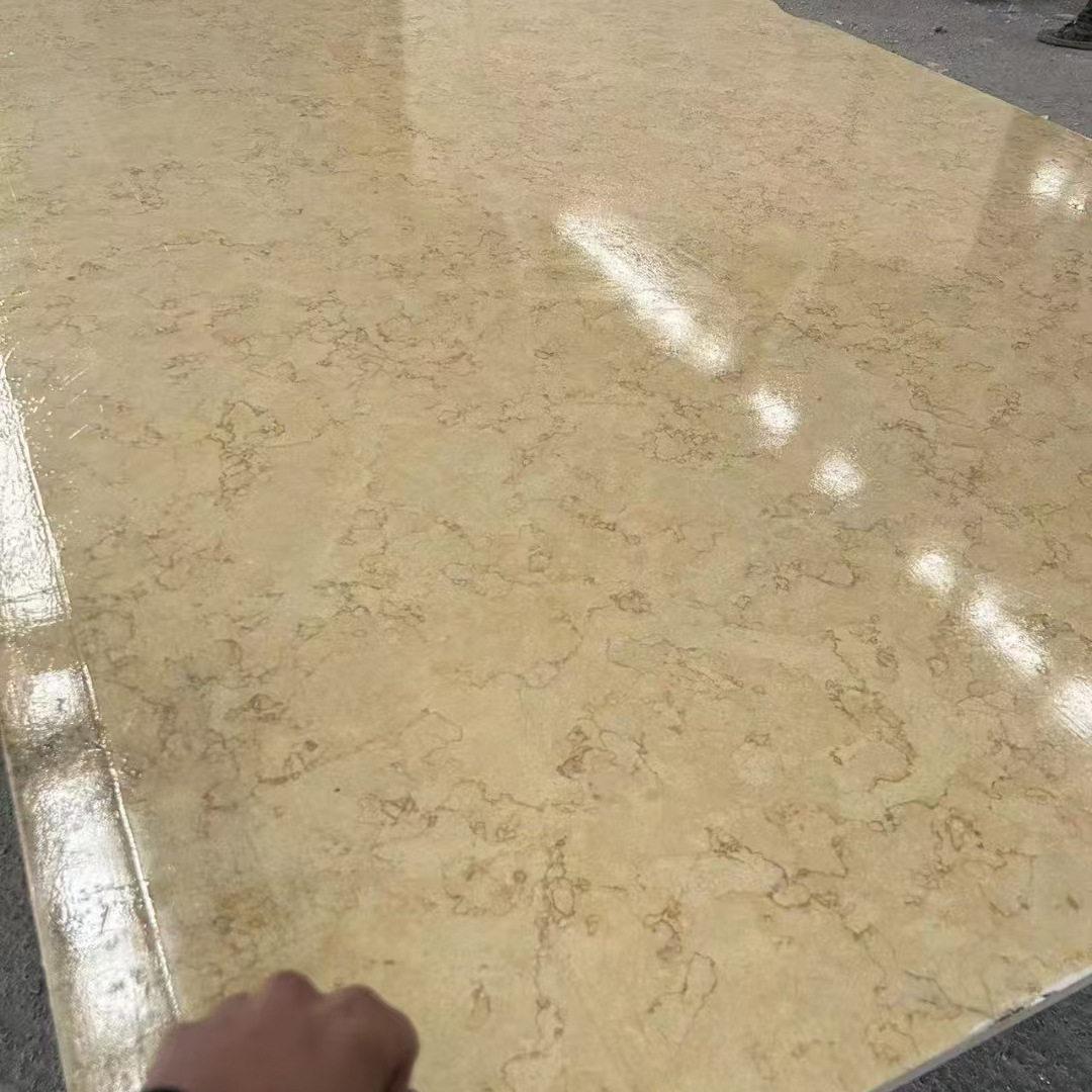 金碧辉煌石材大理石别墅墙身地板米黄色石材楼梯踏步