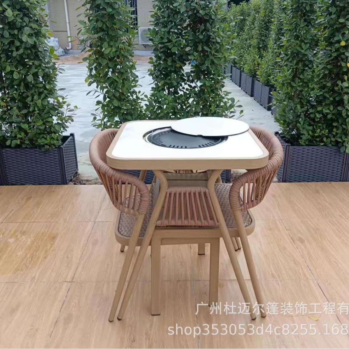 户外阳台桌椅围炉煮茶小茶几烧烤复古茶台家用炭火炉户外桌椅套装