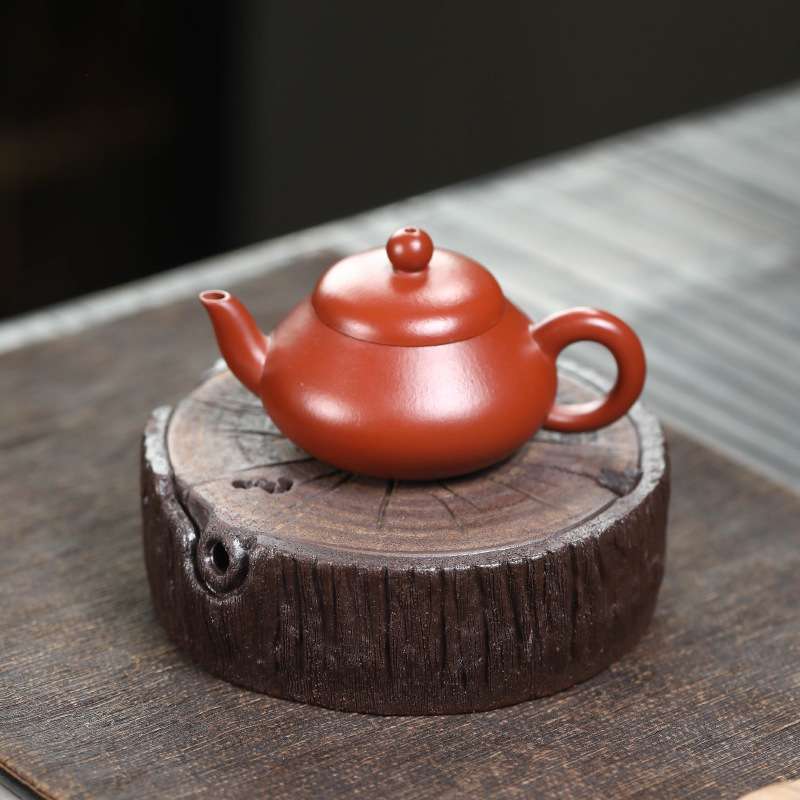 宜兴紫砂壶垫木桩储水干泡台茶宠摆件仿真木纹树桩壶托茶托杯垫