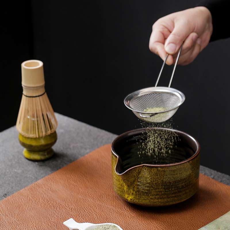 日式抹茶茶具套装窑变抹茶碗带嘴茶筅百本立整套宋代点茶器具新品