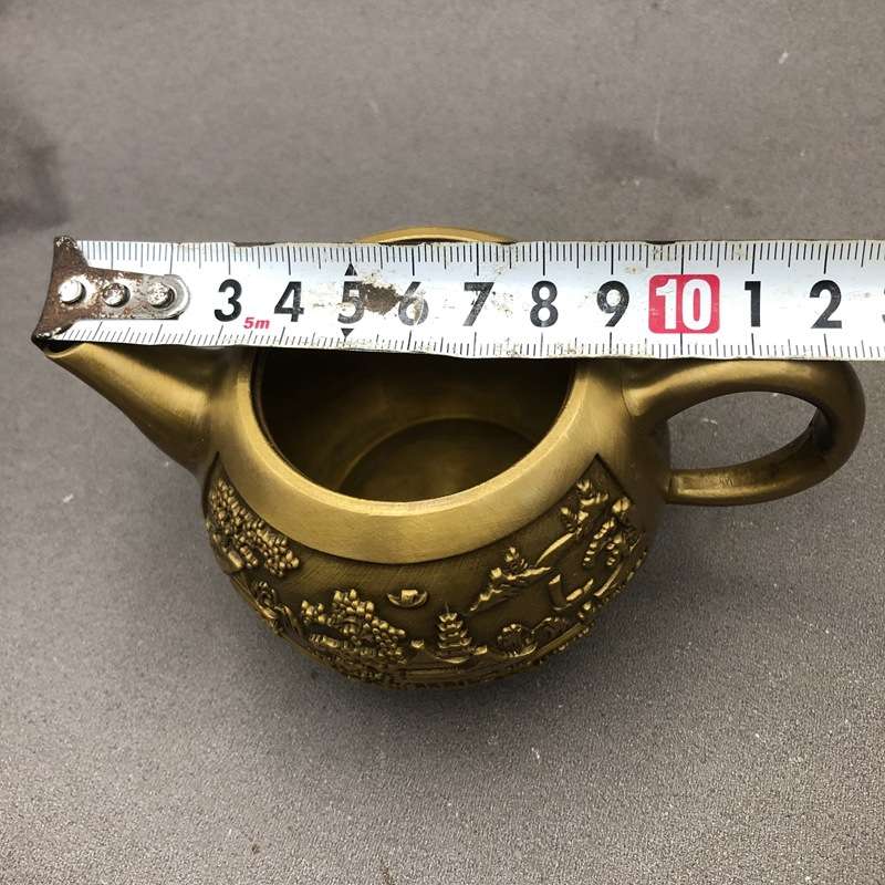 古玩杂项铜壶酒壶水壶茶壶山水壶家居工艺摆件实用铜器