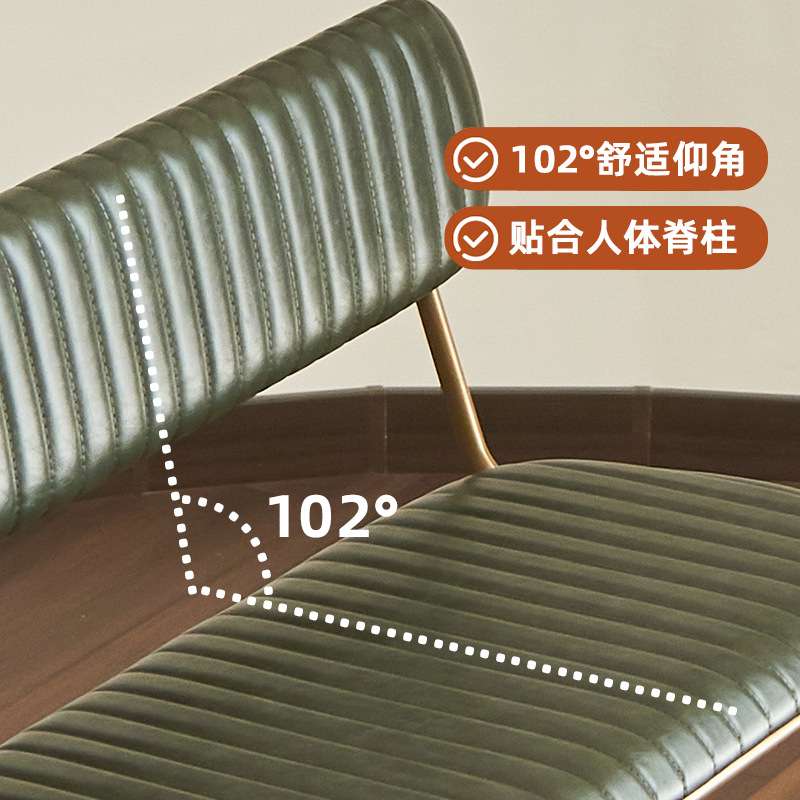 复古铁艺双人餐椅美式乡村工业风LOFT皮革餐厅北欧咖啡厅靠背椅子