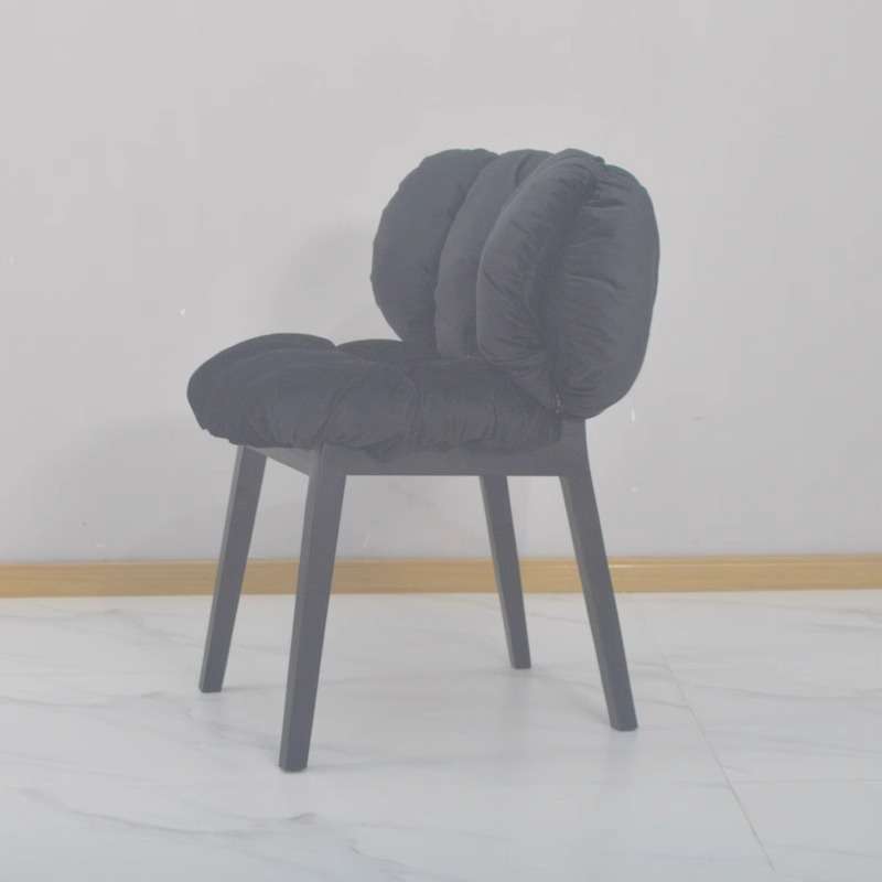 简艺实木脚布艺休闲餐椅小户型吃饭椅创意设计椅BlueVelvet Chair