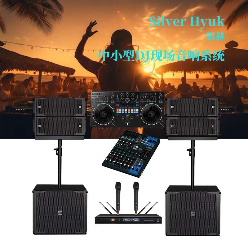 便携式舞台音响线阵列有源音响系统中小型 DJ现场扩声设备全套