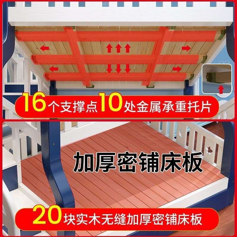 儿童床实木床二层木床公主床高低床上下铺加粗加厚子母床厂家直销