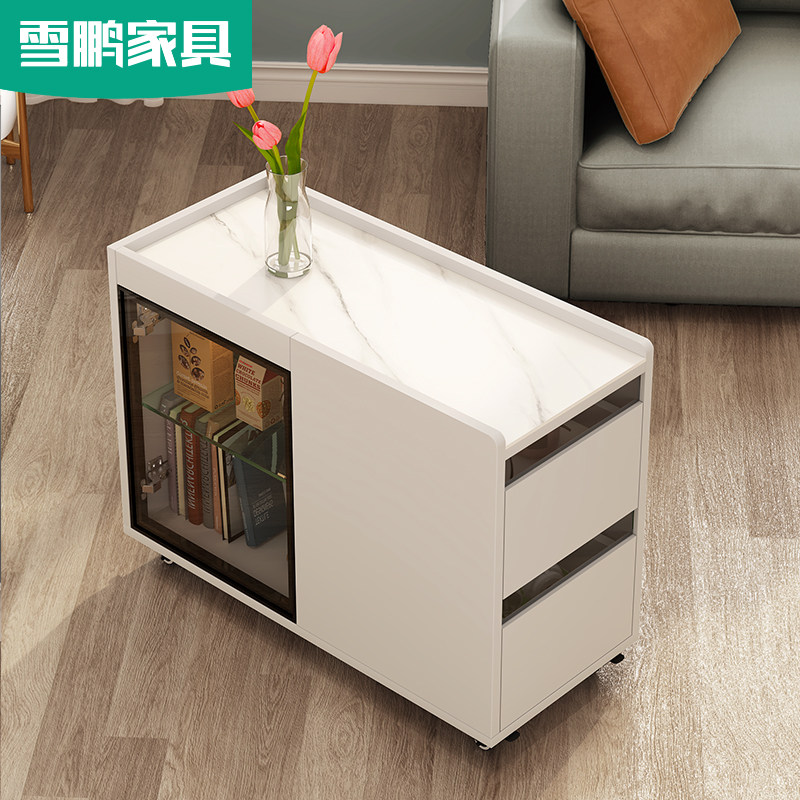 简约可移动沙发边几客厅边柜小角几迷你茶台柜卧室床头窄边桌6J33