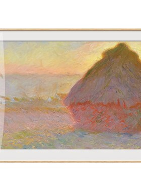 莫奈干草垛客厅装饰画沙发背景墙餐厅墙面艺术挂画玄关卧室墙壁画