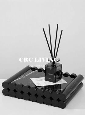 样板房水吧台厨房中岛台卧室飘窗托盘酒器组合摆件酒窖软装陈设品