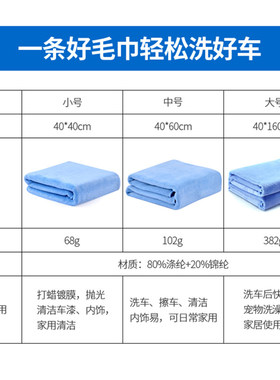 卡饰社洗车毛巾擦车内饰汽车纤维加厚小大号吸水不易掉毛专用清洁