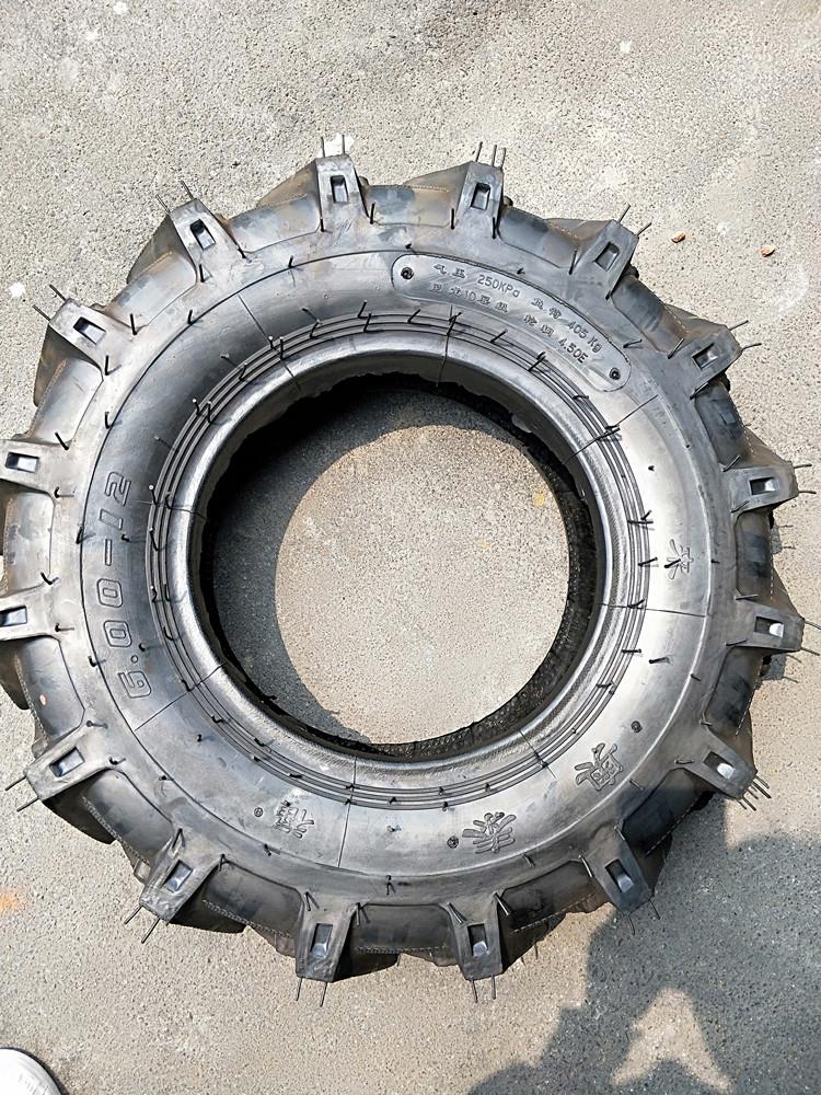 农用手扶拖拉机三轮车前轮600-12 6.00-12人字花纹轮胎小型耕耘机