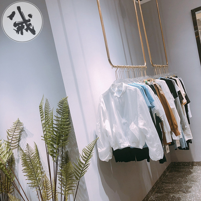 服装店展示架上墙吊架壁挂式u型婚纱童装挂衣架女装店衣服架子