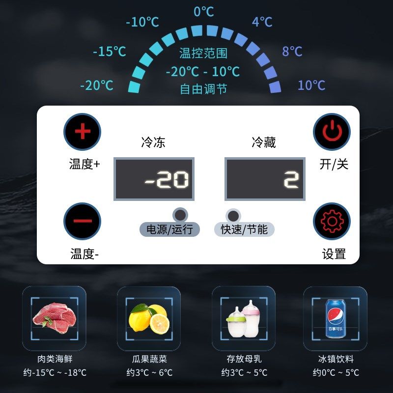 新飞25L车载冰箱压缩机12v24v220车家两用冻藏汽车大货车专用冰柜