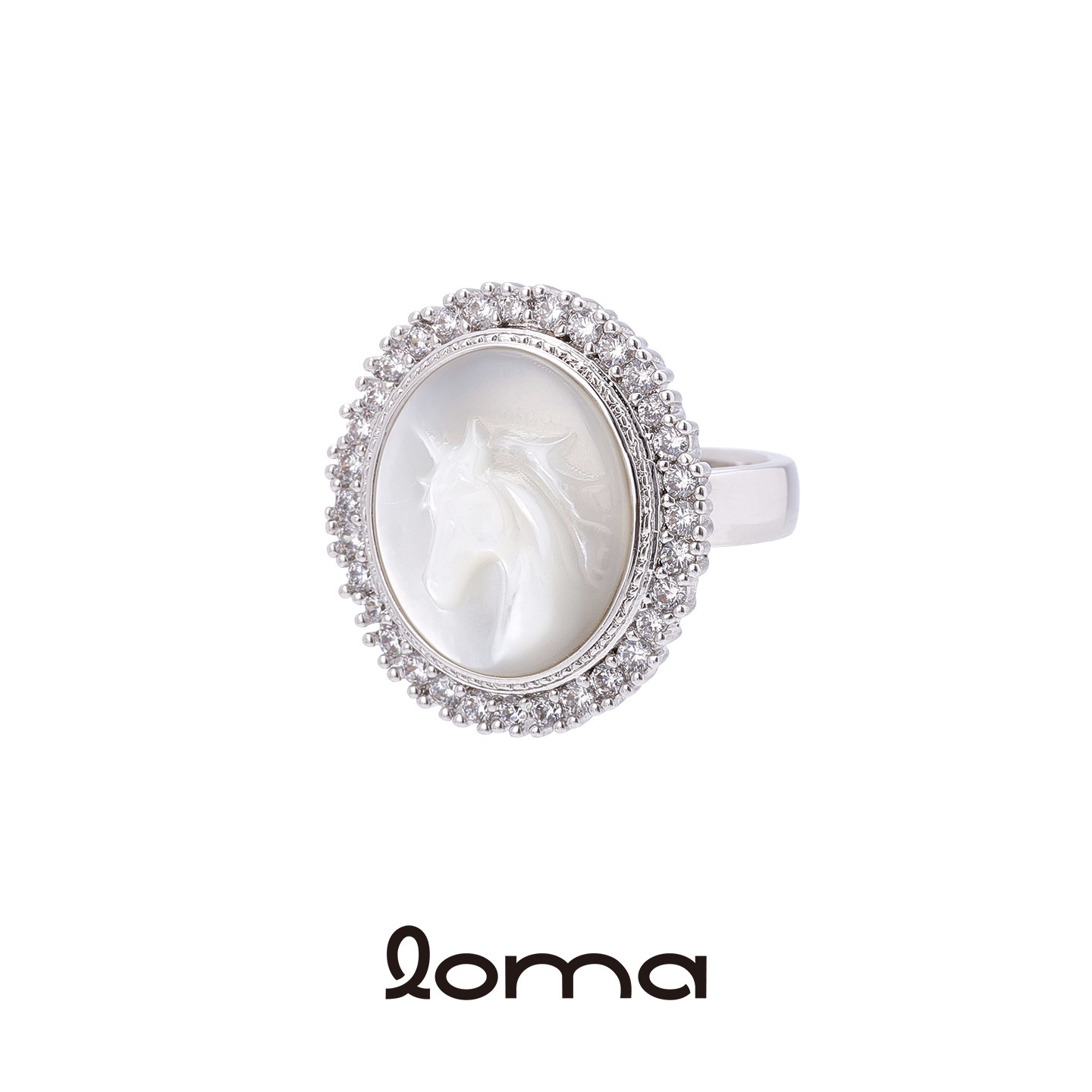LOMA《独角兽》梦幻白贝可调节戒指
